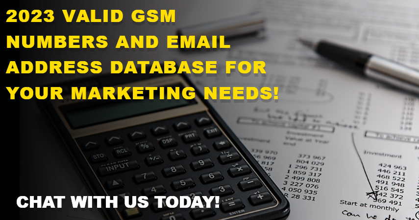 2023 Valid GSM Number and Email Address Database for Marketing